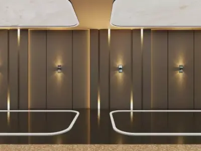 High Quality Automobile Showroom Interior PBR Textured 3D Model Low-poly 3D model