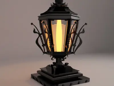 Candle Holders Lanterns Black Metal Lamp Free low-poly 3D model