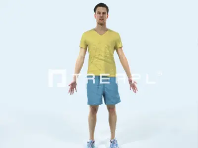 Virtue J Animated Rigged Sports Man Low-poly 3D model