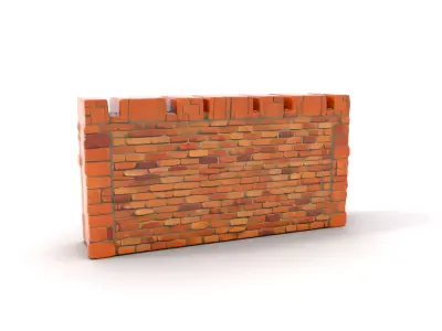 Terracotta Brick Wall model pack Low-poly 3D model