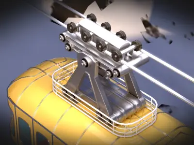 cable car  Low-poly 3D model