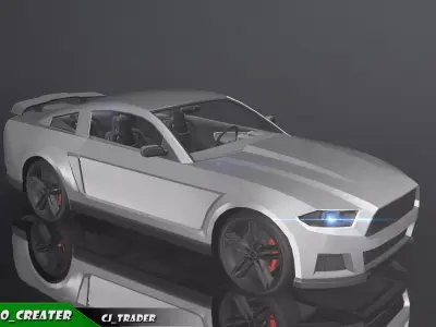 Low-Poly Car Racing  Concept Lowpoly 3D Model Low-poly 3D model