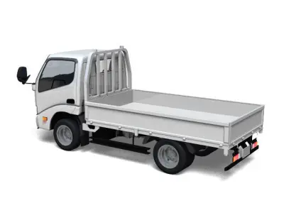 2t truck Flat body type 3D model