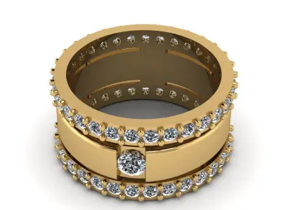 Luxury Engagement Diamond Ring 3d printable Model 3D print model