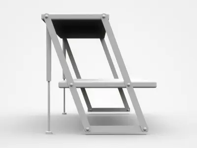 Industrial Double Inclined Shelf 3D model