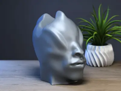 Human head Ps5 controller stand 3D print model