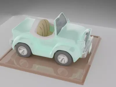 Tiny cartoonic car so cute 3D model