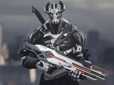 Robot2 Cyber Ninja Low-poly 3D model