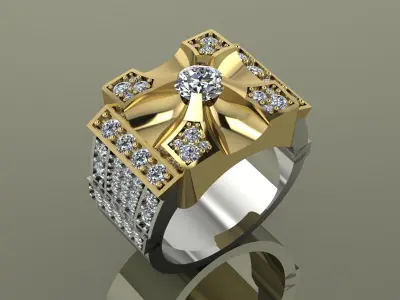 Mens  Ring Gold 3D print model