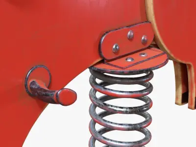 Spring rocking horse 3D model