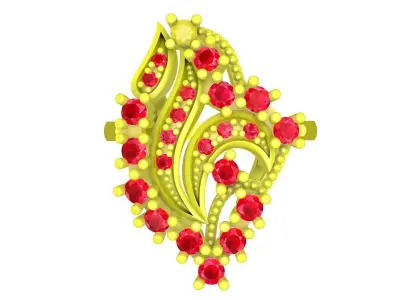 Elegant Floral Cluster Gemstone Ring for Women 5478 3D print model