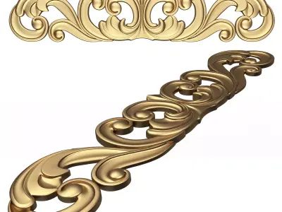 Carved Plaster Molding Decoration 038 Low-poly 3D model