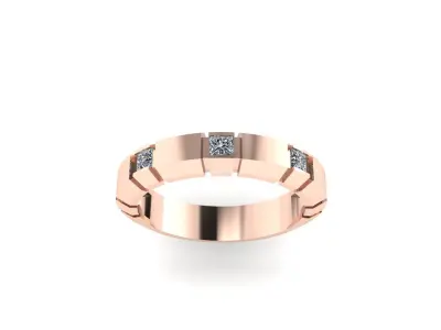 Men diamond engagement ring 3d render 3D print model