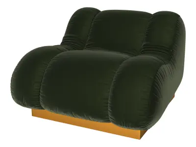 Vintage Velvet Armchair 3D model