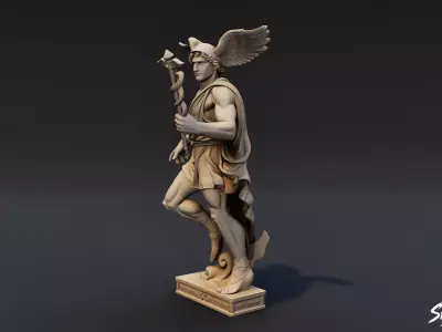 Hermes Statue Low-poly 3D model