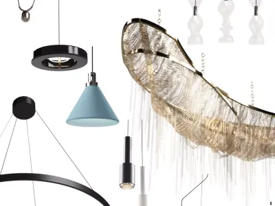 Ceiling Lights Pack - 80 models Low-poly 3D model