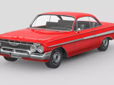 Chevrolet Impala 1961 Low-poly 3D model