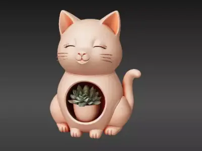 Adorable Pot 3D Model Original Decorative Planter Print-Ready 3D print model