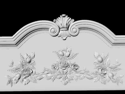 Central decor ornament for furniture 3D model 1044