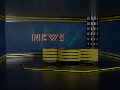 Tv Studio Low-poly 3D model