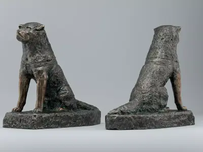 Hachiko Statue   High-Quality 3D Asset   PBR OBJ LODs Low-poly 3D model