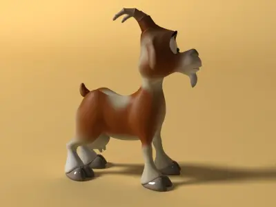 Cartoon Goat Rigged and Animated Low-poly 3D model