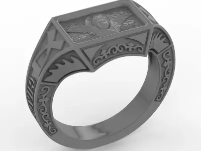 Ring on a church theme 3D print model