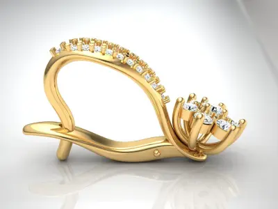 Earring E12 The luxury female earring with gems 3D print model