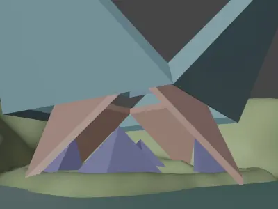 Pyramid CYBERPUNK Low-poly 3D model