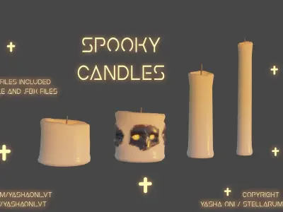 SpooOOOOOKY candles Low-poly 3D model