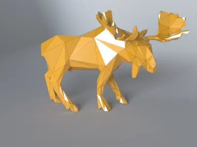 low-poly 3D printer model Moose Low-poly 3D model