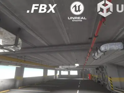 Parking Garage Low-poly 3D model