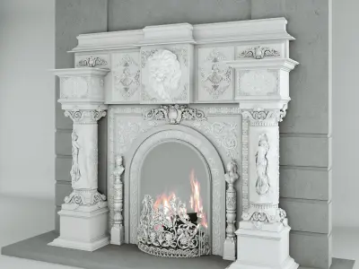 Fire Place 01 3D model