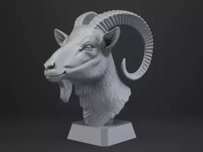 Goat Bust - Animal Figurine 3D print model