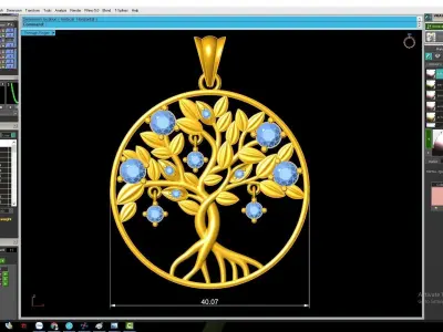 luxury diamond tree of life pendant 3080 3D print model