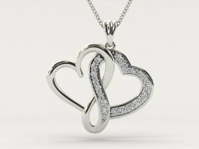 heart pendant infinity love diamond 3D print model