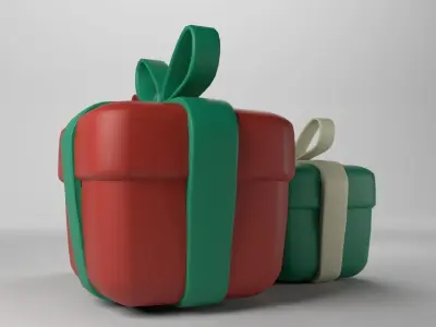 Low poly - Cute Gift Box Low-poly 3D model