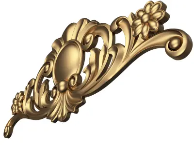 Carved Plaster Molding Decoration 022 Low-poly 3D model