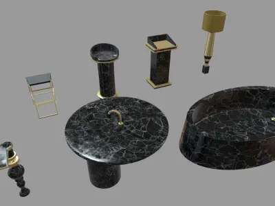 Modern Luxury Furniture Pack 01 Low-poly 3D model