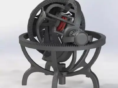 Gyroscope tourbillon - mechanical precision time machine 3D print model