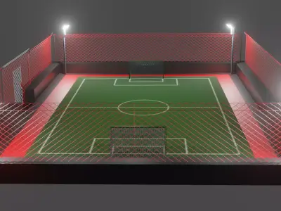 Street football pitch 3D model