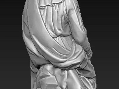 Madonna 3D Model statue of virgin and child 3D print model