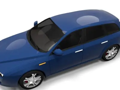 ALFA ROMEO 159 ESTATE LOWPOLY  Low-poly 3D model