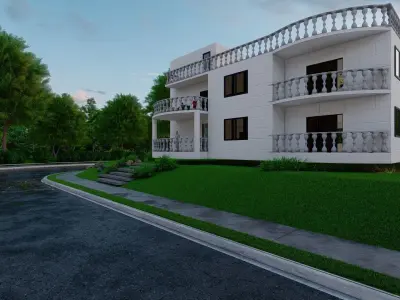 modern villa 3D model 4