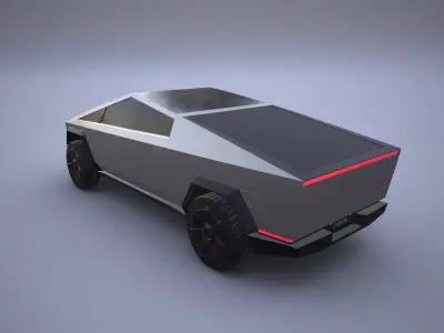 Tesla Cybertruck Free low-poly 3D model