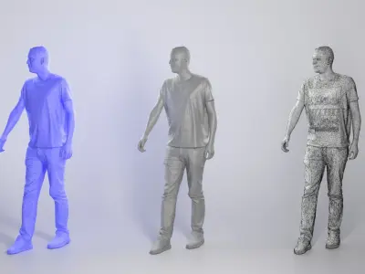 Young African American man walking 228 Low-poly 3D model