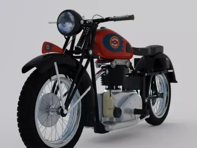 vintage motorcycle Low-poly 3D model