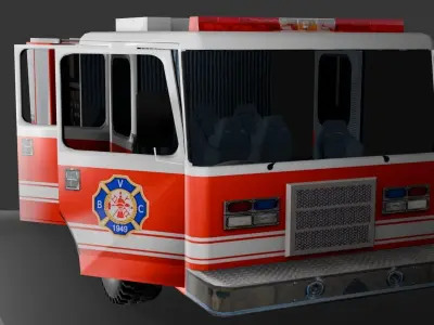 fire truck Low-poly 3D model