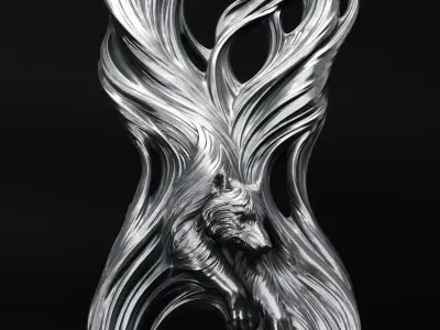 Jewelry Pendant Wolf - Modern 3D print model