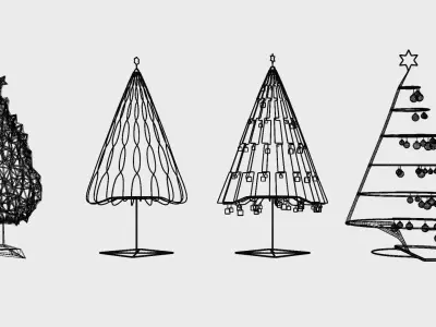 Christmas tree stainless steel sculptures 3D model